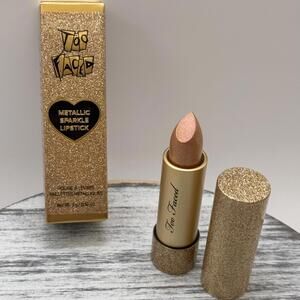 Too Faced Metallic Sparkle Lipstick MISS THING 20th Anniversary Peach Champagne